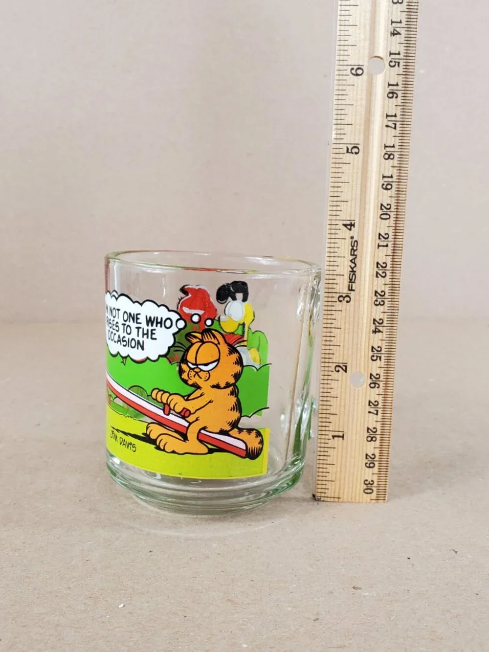 Vintage Garfield Glass Mug Coffee Cup McDonalds Jim Davis 1978